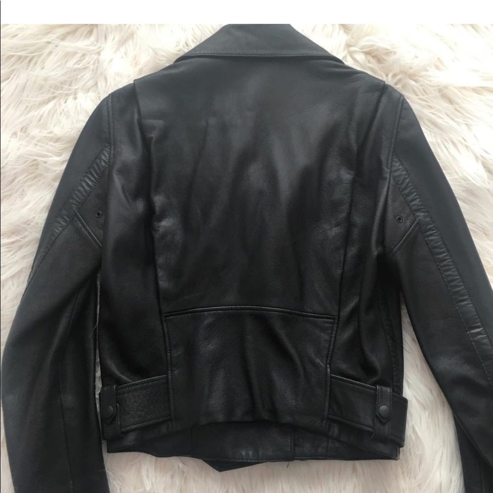Acne Studios Black Mape Scuba Leather Jacket 36 - Picture 6 of 8